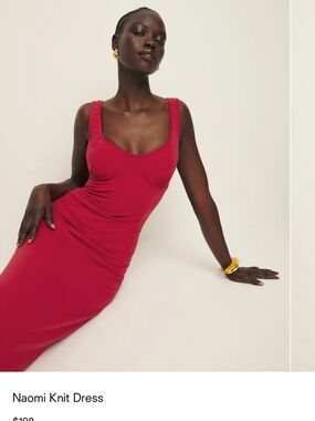 Reformation Naomi Knit Dress - Red